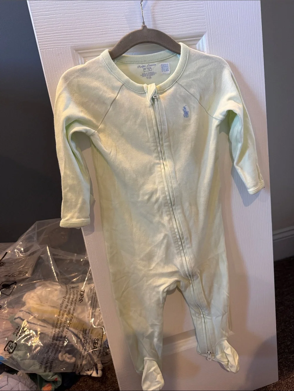 Ralph Lauren baby Light Mint Green Footed Baby One-Piece